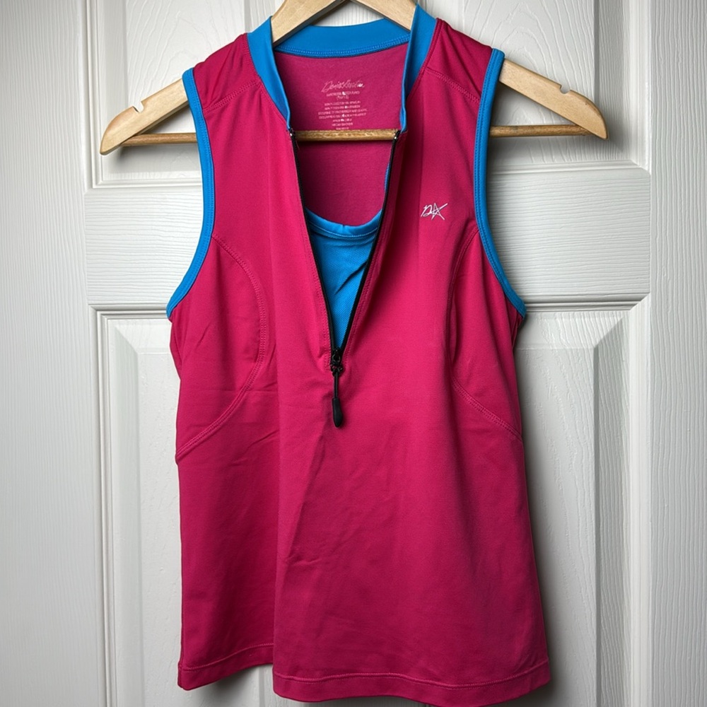 Denise Austin Athletic Racerback Tank Top with built in shelf bra M (10/12) Pink